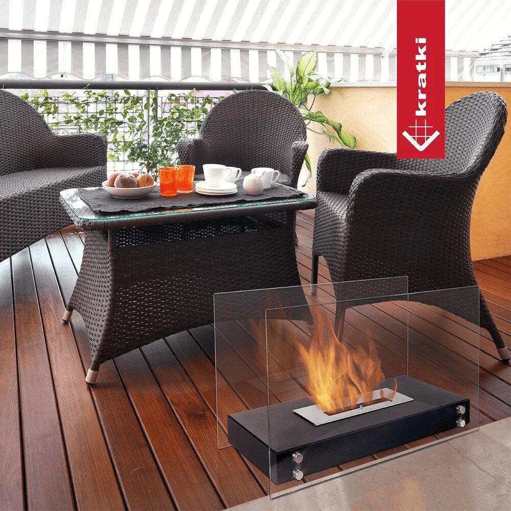 Hotel Freestanding Bioethanol Fireplace – Black - Image 2