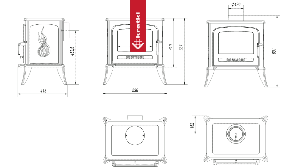 K7 Wood Burning Stove – 5kW - Image 5