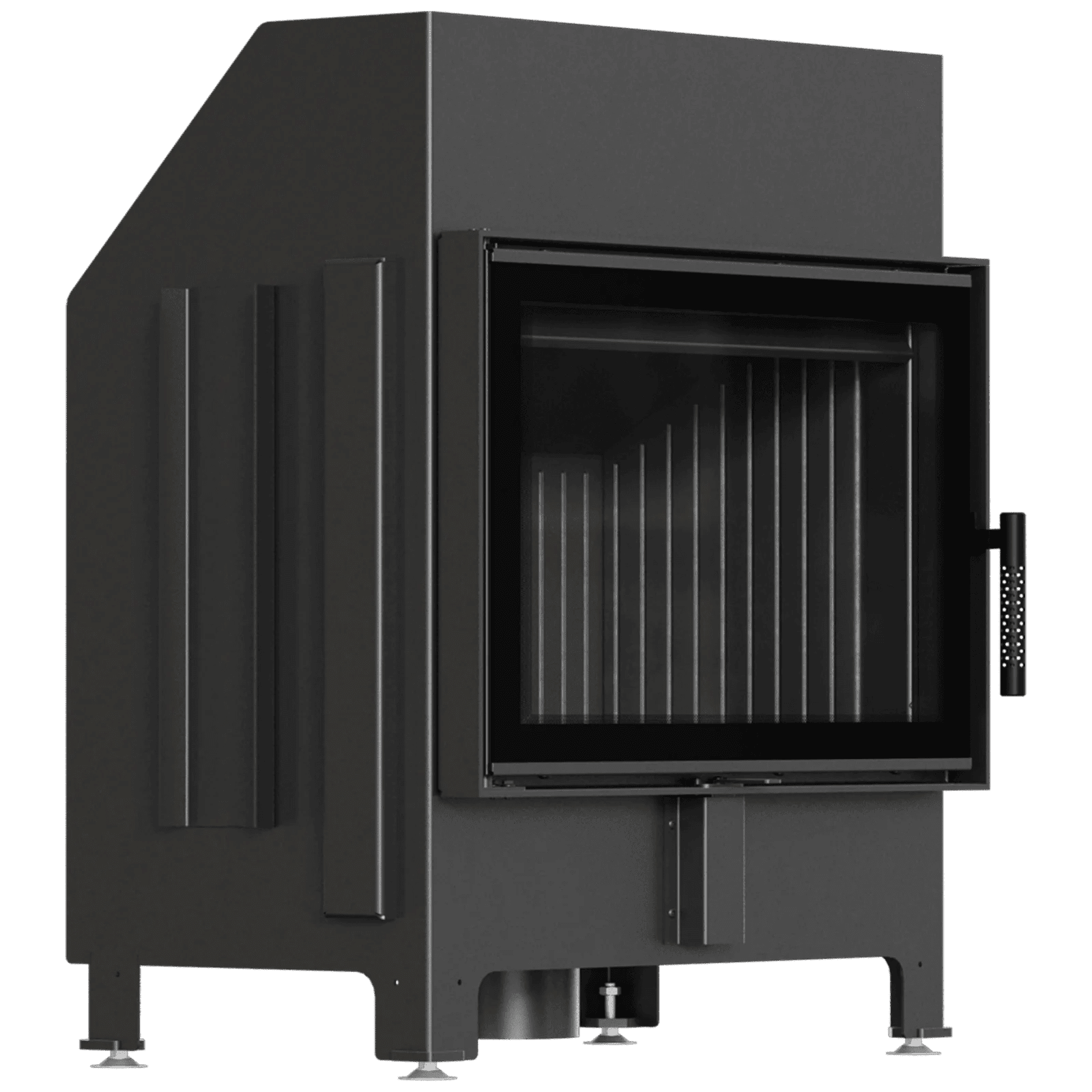 wood burning contemporary fireplace