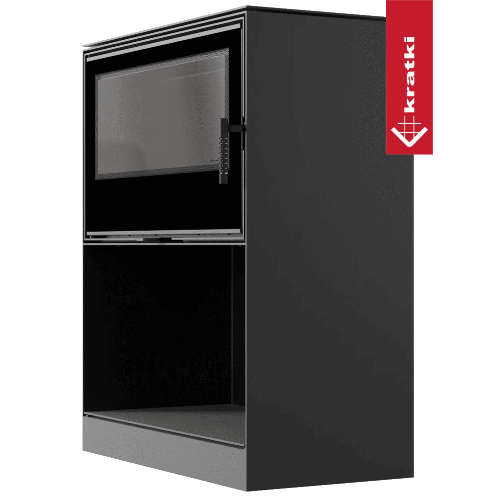 Kari 95 Wood Burning Steel Stove – 14kW - Built In Log Storage - Image 3