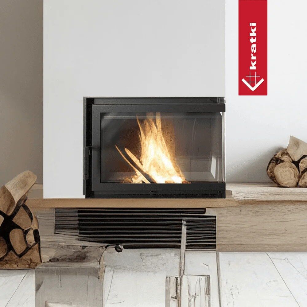 Simple BS L-Shape Right Sided Wood Burning Fireplace Insert – 15kW - Image 2